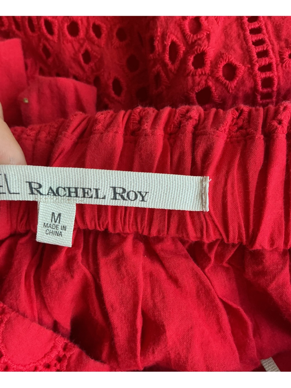 RACHEL Rachel Roy Red Eyelet Tie-Strap top - Picture 9 of 10